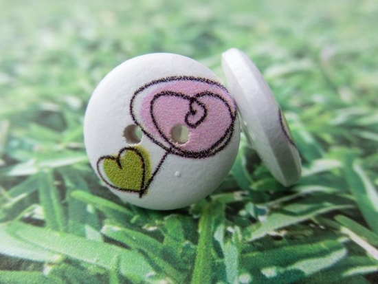 Preview: Holz Knopf Ohrstecker Blume Rose